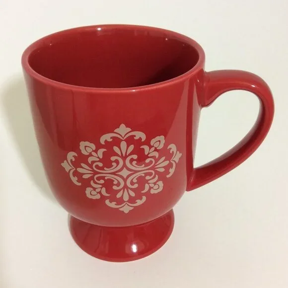 HALLMARK Coffee Mug Cup Red Footed Pedestal 16 Oz